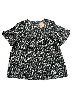 NWT Black Floral Top